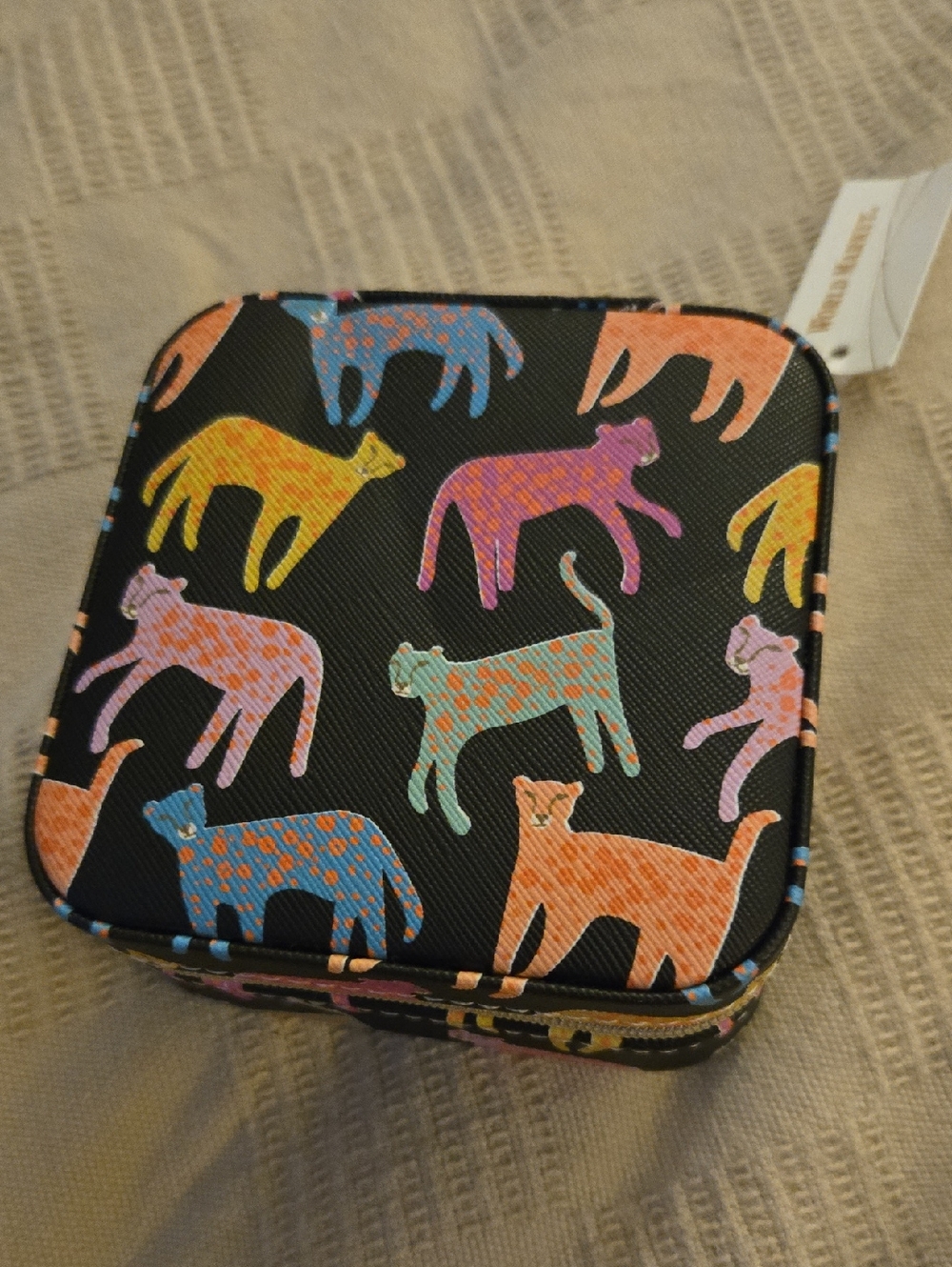 World Market Multicolor Cheetah Travel Jewelry Case